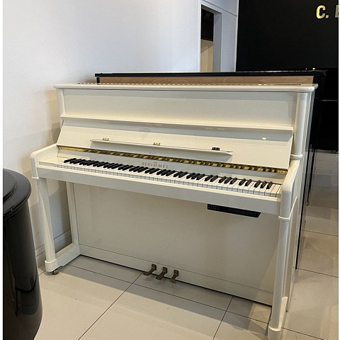 Пианино Schimmel Classic C120 Tradition (BU) белое, полированное, цифровая система PianoDisc.