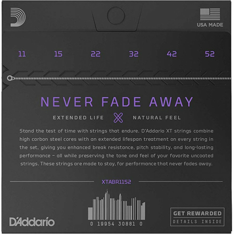 Струны для акустической гитары D'Addario XT XTABR1152 (6 шт)